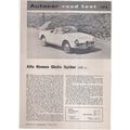 ALFA ROMEO GIULIA SPIDER 1,570 cc. AUTOCAR ROAD...