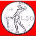 NUDE VULCAN (1954-1989): ITALY ★ 50 LIRA 1981R!...