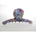 Blue and mixed color marbled design hair claw c...