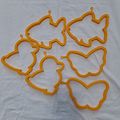 Lot 6 Silicone PANCAKE/EGG MOLDS Butterfly Fish...