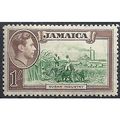 Jamaica 1938 SG130 1/- Green & Purple-Brown Mou...