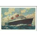 United States Lines SS AMERICA Company Art Post...