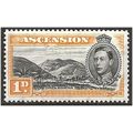 Ascension 1942 SG39b 1d Black & Yellow-Orange M...