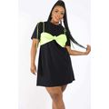 Matte Pu Bra Overlay T Shirt Dress