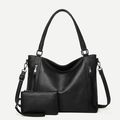 Women's Shoulder Crossbody Bag Two Piece Black