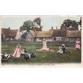 B481CHILDREN PLAYING VILLAGE GREEN.A TISHOO,A T...