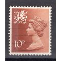 GB QEII 1976 Wales 10p Orange Brown 2PB Used SG...