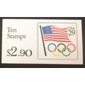 US Stamp #BK186 mint OP: 1991 29c Flag with Oly...