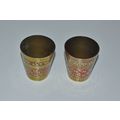 Pair of Vintage Brass & Enamel Indian Lassi Cups