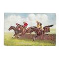 Steeplechasing, The Last Hurdle. Tucks Postcard.