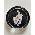 GLASS PAPERWEIGHT WITH TWO WHITE CATS DESIGN