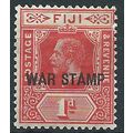 Fiji 1915 SG139a 1d Bright Scarlet WAR STAMP Mo...