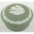 Wedgwood Jasperware Sage Green Round Trinket Bo...