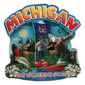 Michigan the Wolverine State Artwood Montage Fr...