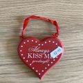 Always kiss me good night wood door hang heart ...