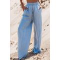 Myosotis Drawstring High Waist Wide Leg Denim P...