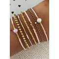 Gold Simple Beaded Multi Layer Bracelet