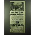 1922 Burlington Route Railroad Ad - Red Gods Be...