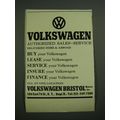 1969 Volkswagen Bristol Motors Ad - Volkswagen authorized sales - service