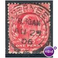 GB stamps 1902-10 KEV11 - 1d SG219 Guernsey 7