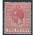 Bahamas 1921 SG116 1d Carmine Mounted Mint ....