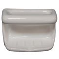 Porcelain Soap Dish with Wash Cloth - White Glossy