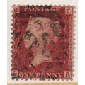 Sg43 1d red plate 202 fine used " E B " (REDS)