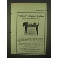 1922 Oliver Machinery Engine Lathes Ad