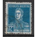 ARGENTINA REP 1923 12c BLUE SAN MARTIN SG 520 F...