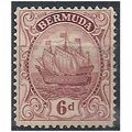 Bermuda 1924 SG50a 6d Pale Claret Mounted Mint . .