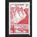 ANDORRA FRENCH 1955 LES ESCALDES 3F BRIGHT SCAR...