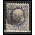 Used 206 1c Benjamin Franklin Fine RA0369