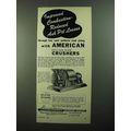 1950 American Pulverizer Company Type S Crusher Ad