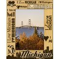 I Love Michigan Laser Engraved Wood Picture Fra...