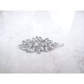 Small crystal leaves hair pin barrette bridal c...