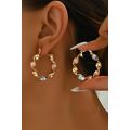 Gold Twisted Plated Alloy Hoop Earrings