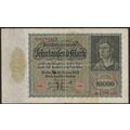 Kr 70: 10000 Mk. blue-green on olive-green unde...