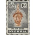 NIGERIA, Bronze statue Ife king, grey 1953, 6d