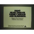 1985 American Diabetes Association Ad - Fight heart disease kidney disease