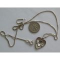 18'' STERLING SILVER NECKLACE FLORAL HEART SLID...