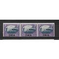 SouthWestAfrica.SG132 2d "Peace" strip of 3.Unm...