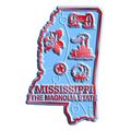 Mississippi the Magnolia State Map Fridge Magnet