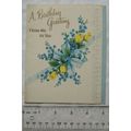 Vintage: Birthday card - yellow roses & forget ...