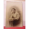 A YOUNG WOMAN Xmas, 1914, antique postcard RP ....