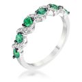 18Ct Rhodium and Hematite Plated S Shape Emeral...