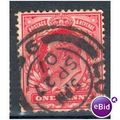 GB stamps 1902-10 KEV11 - 1d SG219 London 60