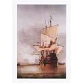 Maritime Art Postcard Cannon Shot Sail Warship ...