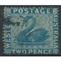 Western Australia 1861 SG41 2d Blue Fine Used . ..