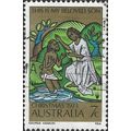 AUSTRALIA, CHRISTMAS, Baptism of Christ, gold & green 1973, 7c, #8