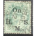 India 1902 - SG O56 - KEV11 ½a green (OHMS) used 2